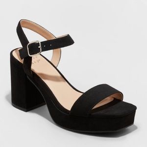 a•new•day Black Strappy Heels Size 9